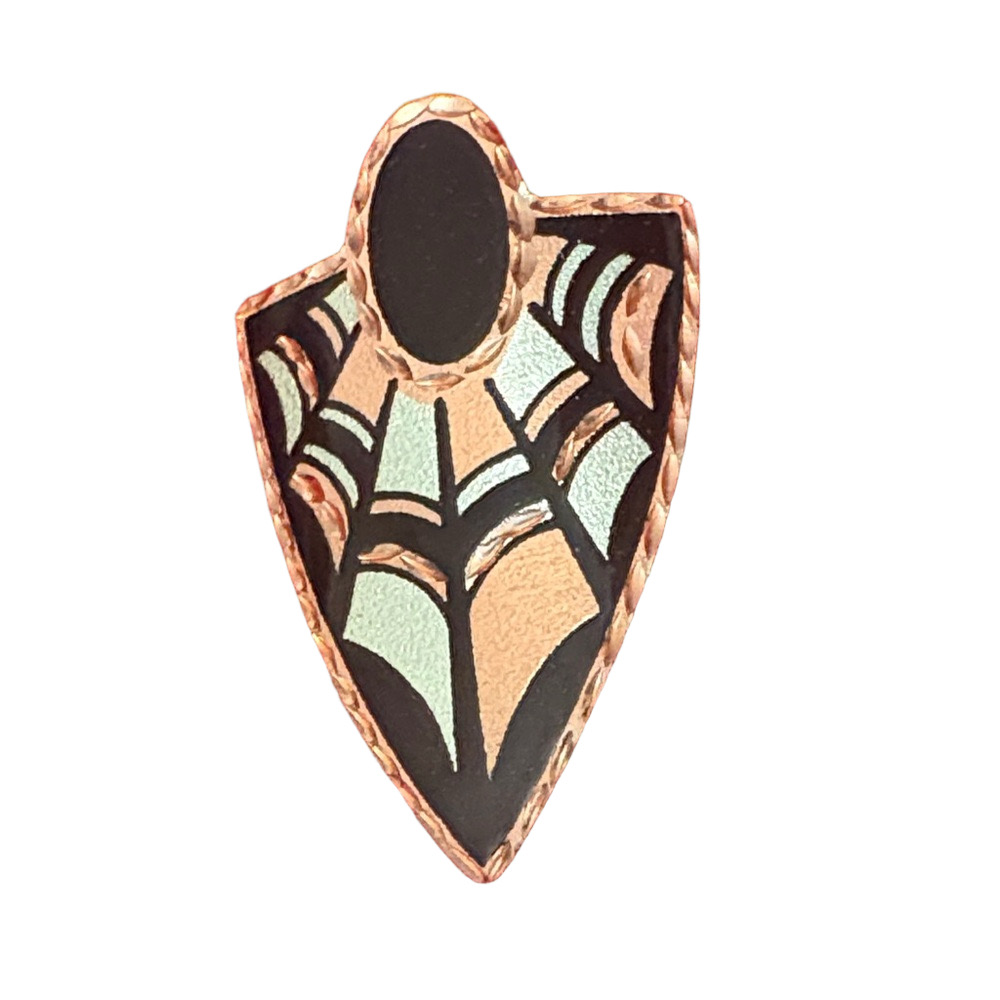 Handcrafted Geometric Art Copper  Deco Brooch